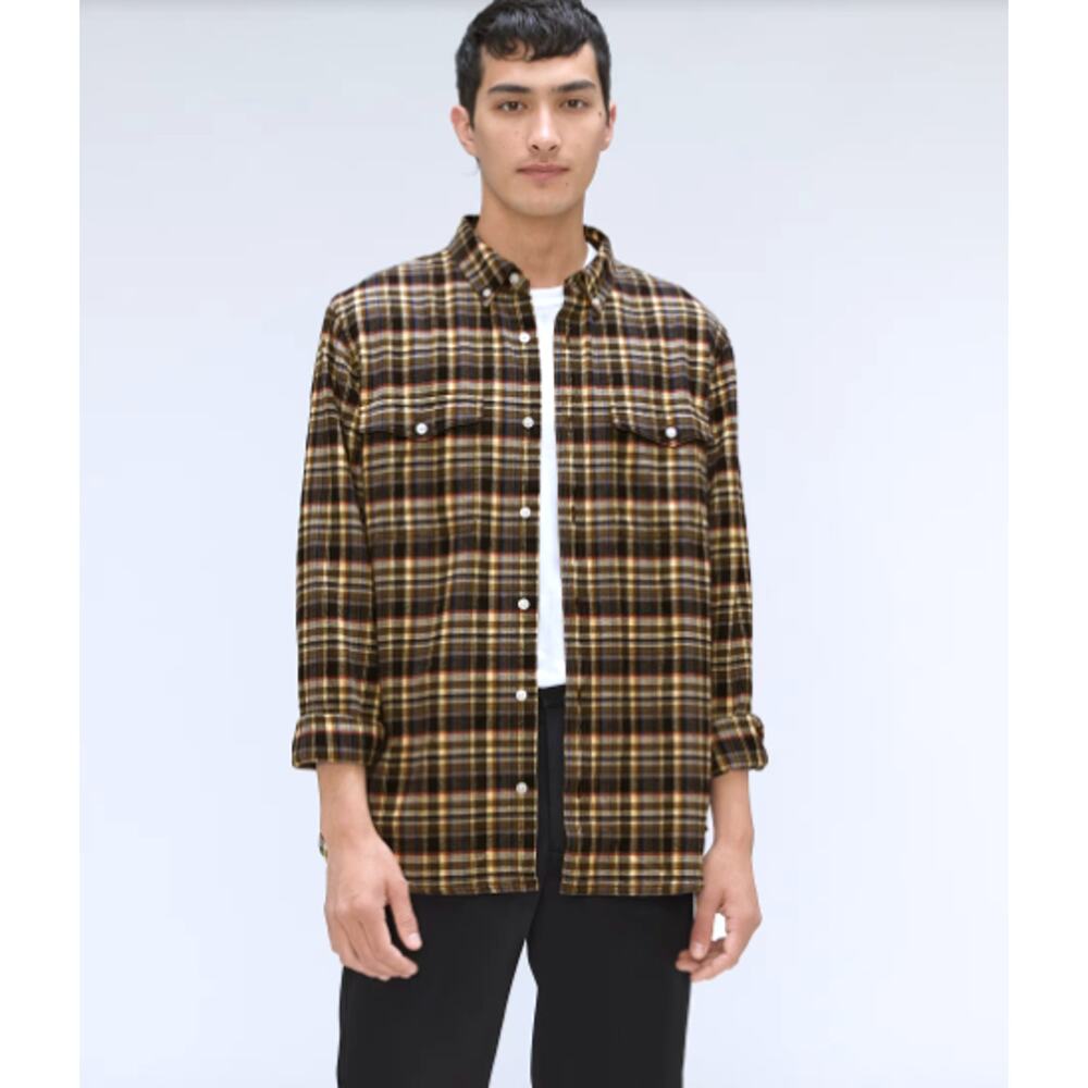 Everlane Mens The Brushed 100% Cotton Button Down Flannel Shirt Size M